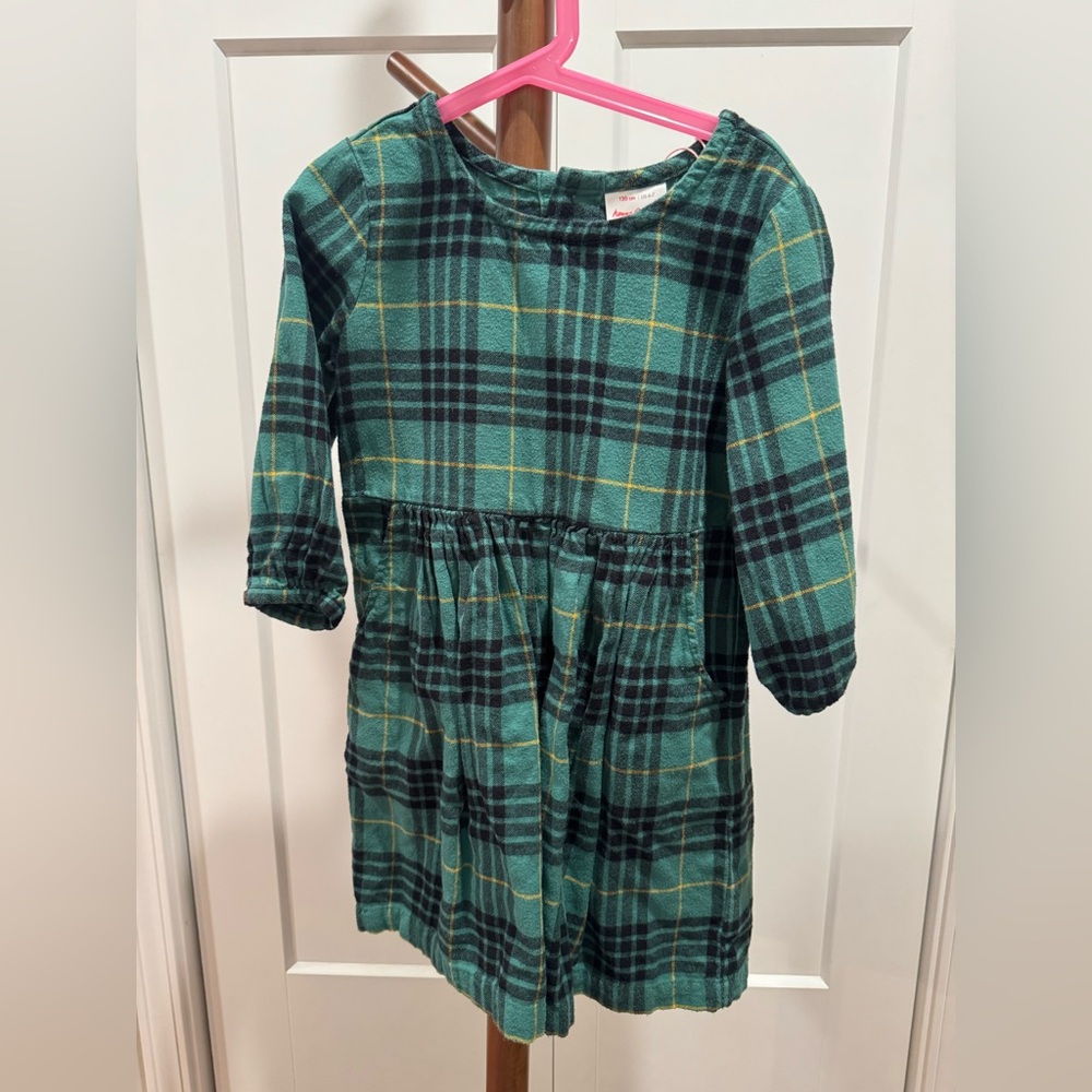 Hanna Andersson Green Plaid Kids Dress